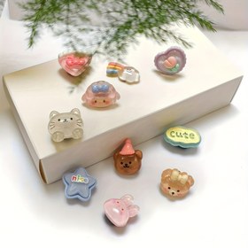 Resim 10 adet Sevimli Karikatür Ayakkabı Tokası Seti, DIY Dekoratif Ayakkabı Aksesuarları, Seyahat ve Ayakkabı Dekorasyonu için Mükemmel Hediye, Pil Olmadan 