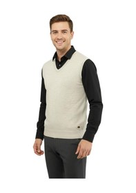 Resim Çizgi Triko Erkek V Yaka Süveter Çelik Örgü Regular Kalıp 5200h Bgl-st04962 Taş 