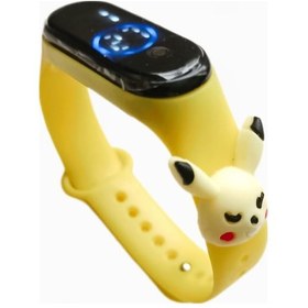 Resim Renkli - Figürlü Dokunmatik Dijital Çocuk Saati Sarı Pikachu 