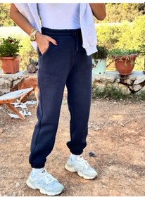 Resim Çarşınet Kadın Eşofman Altı Üç İplik Jogger Kışlık Şardonlu Lacivert 