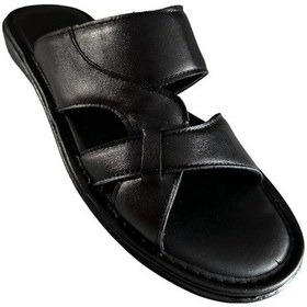Resim Castle Black 8521 Erkek Deri Yazlık Comfort Terlik Siyah Siyah 