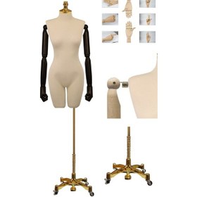 Resim Gold Ayak Pantolon Giyebilen 38beden Ahşap Kollu Terzi Mankeni 6 