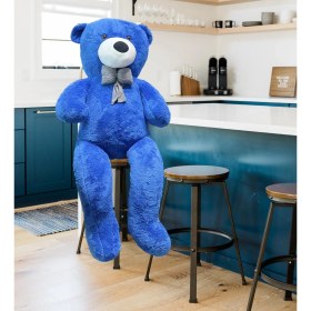 Resim Sole Peluş 120 cm Papyonlu Sevimli Ayı - Sevgiliye Özel % 100 Yerli Pelüş Ayıcık 