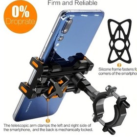 Resim Boatshop1 Tiakia Alüminyum Alaşım Siyah Turuncu 360 Derece Dönebilen Motosiklet Bisiklet Telefon Tutucu 11 43 17 78 Cm Akıllı Telefonlar Için Siyah Turuncu 