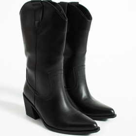 Resim nevanın pabuçları DAVA işlemeli kovboy kadın dizaltı çizme 