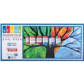 Resim Guaj Boya 12 Renk Tüp 9 ML Südor Guaj Boya 12 Renk Çok Renkli 