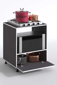 Resim Kenzlife Ocak Dolabı Bennu Gri 85*70*60 Xlarge Kapaklı Hazır Mutfak Klasik Setüstü Ocak İçin Sabit Tabla 