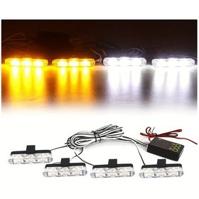 Resim Dashanshop Ultra Parlak 12v 12 Led Sarı Beyaz Ağlıklı Klipsli Araç Işığı Kamyon Minibüs 