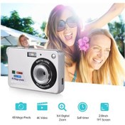 Resim Leezsing Dijital Kamera Video Kamera Video Kamera 48mp 2.8 İnç Tft Ekran Otomatik Odaklama 16x Dijital Zoom Gümüş 