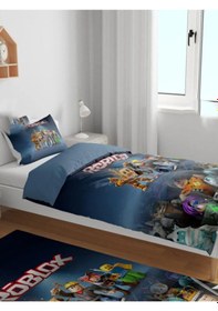 Resim Roblox Çocuk Yastıklı Nevresim Takımı Çarşafsız Renkli 
