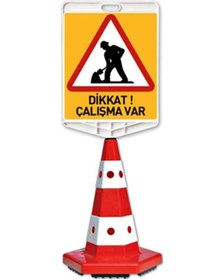 Resim Çalışma Var Logo Klasik Kedi Gözlü Koni Seti Trafik Dubası 