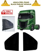 Resim Autovia İveco S-Way 2020 - 2025 Araca Özel Yataklık Camı (Cam Görünümlü Piano Black Pleksi) 