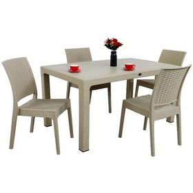 Resim Luna Elit Rattan 90x150 4 Kişilik Elit Sandalye Masa Takımı Çölbeji 