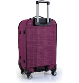 Resim Gedox Büyük Ve Kabin Boy Valiz Seti 4 Teker Kumaş Valiz Mor 1081 