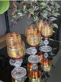 Resim Konyax 150 Cc Kahve Yanı Su Bardağı 6 Parça Lüsterli Kırmızı Alda Çok Renkli 