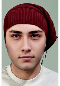 Resim Uniquetrenders Erkek Kışlık Triko Örgü Bere Ve Boyunluk Bordo 
