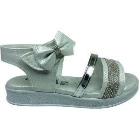 Resim Ortopedikal Grafen Filet Kız Çocuk Sandalet Sedef Şeffaf Taşlı Abiye Ayakkabı 