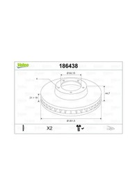 Resim Honda Civic 5 Fren Diski On 1993-1995 Valeo 186438 2adettir 