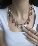 Resim Çoklu Charm Kolye 