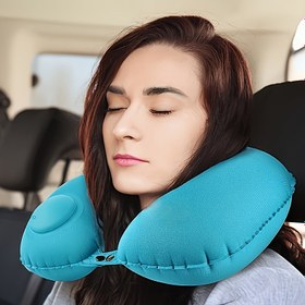 Resim 1 adet Ultra-Yumuşak Kadife U-Şekilli Şişme Boyun Yastığı - Otomatik Boyun Desteği, Taşınabilir, Yıkanabilir, Çoklu Pozisyon, Snap Kapanış - Seyahat, Ev, Ofis, Araba ve Film Akşamları için Mükemmel 