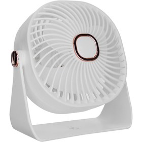 Resim Wexta Beyaz Taşınabilir Şarjlı Masaüstü Ev Ofis Araç Soğutucu Oynar Başlık Fan Pervane Vantilatör 