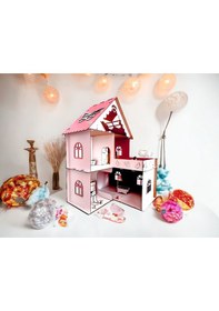 Resim Ahşap Oyun Evi Kelebek Çatılı 
