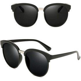 Resim Profisher Uv 400 Unisex Gözlük Mercury Reklektif Renkli Lensler Retro Gözlük Siyah 