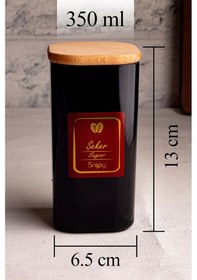 Resim Snippy Boxy Siyah - 6lı Ahşap Vakumlu Kapaklı Etiketli Baharatlık 