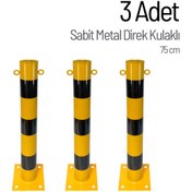 Resim İleri Trafik 3'lü Sabit Metal Direk Seti Kulaklı, Metal Duba 75 cm 