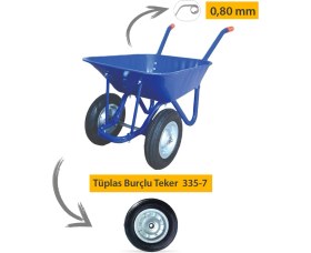Resim Kanat Iki Tekerlekli Tüplas Burçlu Teker Demonte El Arabası 0.80 mm Sac 