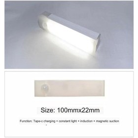Resim Beyaz Sanat İnsan Vücudu İndüksiyon Taşınabilir El Şarj Gece Işık Şeridi Manyetik Emme Koridor Merdiven Şarap Dolabı Dolap Işığı 10cm Beyaz 