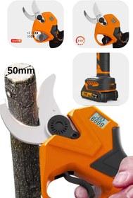 Resim STEİNER 52 Mm Dijital Göstergeli Kömürsüz Motor Akülü Bağ Dal Ağaç Kesme Biçme Budama Makinesi Şarjlı Makas 