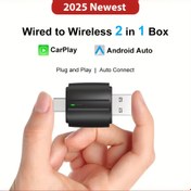 Resim FLIXIVI 2'si 1 Aracında CarPlay ve Android Auto Adaptörü - Kablolu Kablosuz USB/Type-C Dongle, Tak ve Çalıştır, Otomatik Bağlantı, Surround Sound, 5V, Pil Gerektirmez, Evrensel Akıllı Telefon ve Araç Ses Çözümü, Araç Ses Çözümü | Kablosuz Bağlantı | Kompakt Tasarım, Araç Stereo Sistemi 