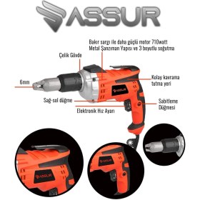 Resim 710W 90N.M Güçlü Alçıpan Vida Tabancası 