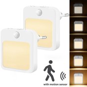 Resim 1 Paket/2 Paket Takılabilir LED Hareket Sensörlü Gece Lambası, Harekete Duyarlı Ayarlanabilir LED Gece Lambası Otomatik Alacakaranlık Sensörü ile Koridor Yatak Odası Oda Mutfak Merdivenler için 