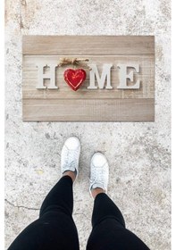 Resim Dijital Baskı Kırmızı Küçük Kalp Desen Kapı Önü Paspası K-1058 