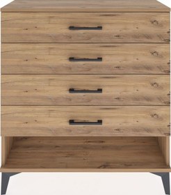 Resim Arges Şifonyer 4 Çekmeceli 88x30x96 Çam-çam Çam 