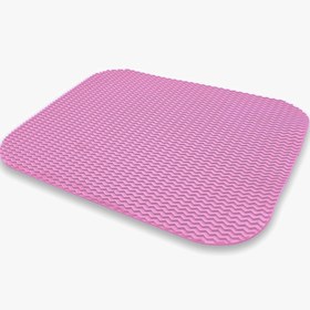 Resim Kedi Tuvalet Kabı Önü Kum Toplayıcı Kedi Halısı Paspası - Pembe 