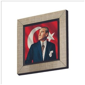 Resim Mustafa Kemal Atatürk Baskılı Mdf Magnet 7x7 351 