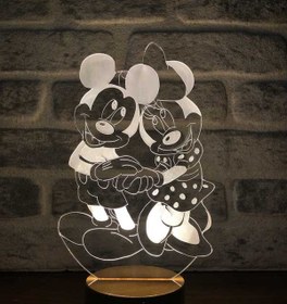 Resim Mickey ve Minnie Mouse Figürlü Dekoratif Hediye Led Masa Lambası | BYLAMP 