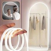 Resim 1m/2m/3m/4m/5m USB ile Dokunmatik Neon Işık Şeridi, Esnek Silikonlu, Makyaj Aynaları, Banyo Tezgahları ve Canlı Yayın Dolgu Işıkları için İdeal 