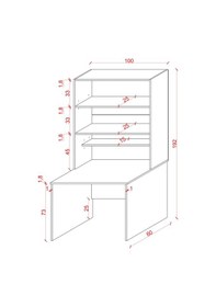 Resim Asra Trend Raflı Çalışma Masası ÇM-03 %100 MDF Kitaplıklı Ofis Ders Masası Safir Meşe 