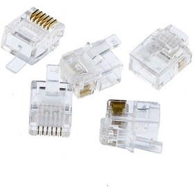 Resim Tek-iş 6p6c Rj12 Rj11 Telefon Plug Konnektör 5 Adet 