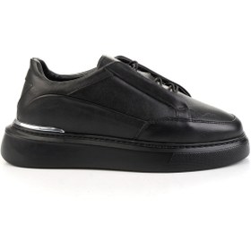 Resim Bambi Siyah Hakiki Deri Erkek Sneaker E01082104003 