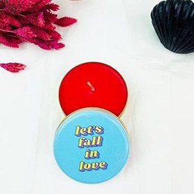 Resim giftmoda Let's Fall In Love Tasarımlı Kokulu Teneke Mum (Beyaz) 