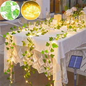 Resim YEYAYU Güneş Efe Dize Işıkları, 50/100 LED Yapay Yeşillik Peri Işıkları ile 8 Mod, Bakır Tel, Açık Bahçe, Duvar, Balkon, Çit, Ağaç, Düğün, Parti, Sokak, Restoran Dekoru, Noel Süslemesi, Açık Hava Aydınlatması | Dekoratif Aydınlatma | Güneş Şarjlı Işıklar, Bahçe Güneş Işıkları, Açık Hava Dize Işıkları, YEYAYU 