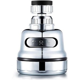 Resim Su Tasarruflu Krom 3 Fonksiyonlu Döner Musluk Ucu Mutfak Evye Banyo Lavabo Çeşme Batarya Aparatı Çok Renkli 