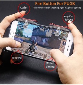 Resim Tüm Telefonlar Için Oyun Adaptörü Pubg Ateş Tetik Düğmesi E9 