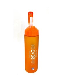 Resim Turuncu Unbeaten Tritan Boyalı Desenli Pipetli Matara 600ml Turuncu 