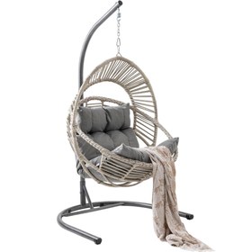 Resim Nobel | Tekli Rattan Bahçe Salıncağı | Rehome Balkon Salıncağı - Beyaz 